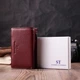 Кожаный женский горизонтальный кошелек с монетницей ST Leather бордового цвета (bg224fash89) - изображение 10