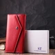 Женский большой горизонтальный кошелек из натуральной кожи ST Leather красного цвета с геометрическим клапаном и застежкой кнопкой (bg225fash45) - изображение 10