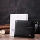 Мужской горизонтальный бумажник среднего размера из натуральной кожи ST Leather с монетницей и хлястиком черный (bg224fash84) - изображение 14