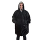 Плед толстовка Huggle Hoodie black с капюшоном рукавами onesize - изображение 6