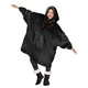 Плед толстовка Huggle Hoodie black с капюшоном рукавами onesize - изображение 10