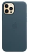 Чехол кожаный Wave Premium AAA Leather Case with MagSafe для Apple iPhone 12/12 Pro Baltic Blue - изображение 4