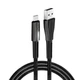 Кабель ColorWay USB - USB Type-C (M/M), Zinc Alloy + Led, 2.4 А, 1 м, Black (CW-CBUC035-BK) - изображение 1