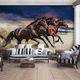 Флизелиновые 3D фотообои детские 254x184 см Три красивых коня (1217V4)+клей - изображение 4