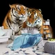 Фотошпалери з природою в інтер'єрі 254x184 см 3D Тварини Два тигра Кішки (130V4)+клей - зображення 10