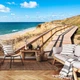Красивая природа флизелиновые фотообои 3D Морской пляж Пейзаж Деревянный пешеходный мост (14108V)+клей - изображение 4
