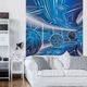 Флизелиновые фотообои 3d абстракция 184x254 см Синий коридор с шарами Геометрический Туннель (10076V4A)+клей - изображение 4