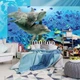 Флизелиновые 3D фотообои в детскую комнату для мальчика 254 x 184 см Дельфины и кораллы (072V4)+клей - изображение 5