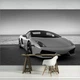 Флизелиновые фотообои 3D Автомобиль Белый Ламборджини (11393V)+клей - изображение 1