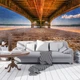 Флізелінові фотошпалери морська тематика міст 460x300 см 3Д Пейзаж пляж під пірсом (12560V12) +клей - зображення 4