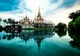 Флизелиновые фотообои с облачками 3D Буддийский храм в Таиланде Пейзаж Дворец Природа на воде (12994V)+клей - изображение 2