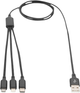 Kabel Digitus USB Type-A - Lightning/micro-USB/USB Type-C 1 m Black (AK-300160-010-S) - obraz 1