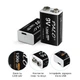 Акумуляторна батарея PALO 1200 mAh micro-USB 9V (крона) Li-Ion 6F22 з перезарядкою - зображення 3