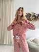 Женская муслиновая пижама Сердца COSY брюки+рубашка S темная пудра M105P - изображение 2