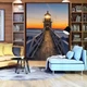 Флизелиновые 3D фотообои закат в интерьере 184x254 см Вечерний маяк (12023V4A)+клей - изображение 7