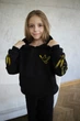 Утеплене дитяче худі на флісі Koala Fashion з вишивкою Горлиці 122 чорний - изображение 1