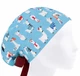 Медицинская шапочка женская HeadwearUniverse универсальная принт Ламы на голубом - изображение 1