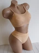 Комплект нижнего белья топ бюстгальтер трусики Honey Fashion Accessories One Size S/М бежевый (2-187) - изображение 3