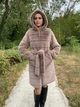 Шуба метровая из искусственного меха шиншиллы с капюшоном MNC бежевый 39rv138 52 - изображение 1