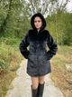 Шуба из искусственного меха шиншиллы с капюшоном и поясом MNC черный 39rv154 46 - изображение 2