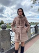 Шуба из искусственного меха шиншиллы с воротником - стойкой и поясом MNC бежевый 39rv162 42 - изображение 1