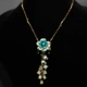 Кольє Michal Negrin "Аквамаринова Квітка" з кристалами та намистинами Swarovski - зображення 2