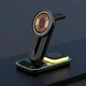 Зарядка беспроводная Qi 4in1 wireless charger RGB XYJ A8 15W Док-станция для iPhone/iWatch/Airpods Черный - изображение 3