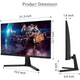 Монітор KOORUI 24E4 24" VA FHD 165Hz 1ms Cinema screen Flecker-Free HDMI+DP Black Б/В - изображение 4