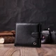 Чоловічий шкіряний гаманець ST Leather чорний з монетницею горизонтальний подвійного складання 55790 - зображення 7