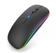 Беспроводная Бесшумная мышь 2.4G + Bluetooth Встроенный аккумулятор RGB подсветка Black - изображение 4