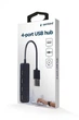 Концентратор USB Gembird 4хUSB2.0, пластик, Black (UHB-U2P4-06) - зображення 3