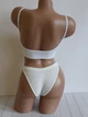 Комплект нижнего белья в рубчик топ бюстгальтер трусики Honey Fashion Accessories S/M белый молочный (2-185) - изображение 5