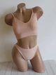Комплект нижнего белья в рубчик топ бюстгальтер трусики Honey Fashion Accessories S/M розовый (2-185) - изображение 2