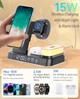 Док-станція A37 5in1+Lamp/Alarm Clock 30W для Apple IPhone, iWatch, AirPods з годинником і світильником чорна - зображення 4