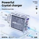 Мережевий зарядний пристрій ACEFAST A45 Sparkling series PD65W GaN (2*USB-C+USB-A) charger Mountain mist - зображення 5