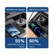 Автомобильний зарядний пристрій в прикурювач Essager Gyroscope Mini 45W Car Charger USB-A + Type-C blue (ECCAC45-TL03-Z) - зображення 4