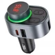 Автомобильный FM-трансмиттер модулятор Bluetooth Hoco FM Launcher E72 Alegria 30W (2xUSB + Type-C) metal gray - изображение 1