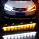 Денні ходові вогні Кристали Crystal LED в авто з поворотом, що біжить ДХО 2шт по 50см білий/жовтий гнучкі вбудований блок в поворотники - зображення 2