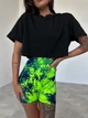 Женская укороченная футболка TOP свободного кроя для любых активностей Oversize S Черная (TH010000S) - изображение 1
