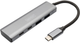 Hub USB Digitus USB-C to 2 x USB-A, 2 x USB-C Silver (DA-70245) - obraz 1