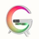Колонка Bluetooth бездротова портативна, нічник з Qi зарядкою 10 Вт, лампа настільна і годинник SmartX RGB LED 3 в 1 у стилі Big G - зображення 1
