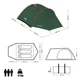 Туристичний намет Nils Camp NC6013 Rocker зелено-червоний - изображение 7