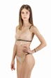 Комплект женский кружевной бюстгальтер с мягкой чашкой, стринги на регуляторах Felisiya Lingerie Бежевый 2001+204-1294/170 Оne size - изображение 5