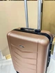 Ультралегкий большой пластиковый чемодан из поликарбоната на 4-х колесах 5201Rogal розовое золото - изображение 5
