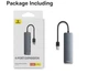 USB хаб Baseus BS-OH080 на 4 порта USB 3.0 Silver - изображение 4