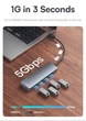 USB хаб Baseus BS-OH080 на 4 порта USB 3.0 Silver - изображение 8