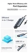 USB хаб Baseus BS-OH080 на 4 порта USB 3.0 Silver - изображение 9