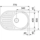 Кухонна мийка Franke Ronda ROG 611-77 (114.0676.331) Фраграніт, сірий камінь, 77x50х20,5 см, 1 чаша з крилом, врізна, кругла - зображення 2