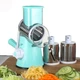Овочерізка мультислайсер Tabletop Drum Grater Kitchen Master Терка для овочів та фруктів 3 насадки. Колір блакитний - зображення 7