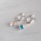 Сережки Hand Made з кубиками Swarovski кольору Crystal AB CAL - зображення 1